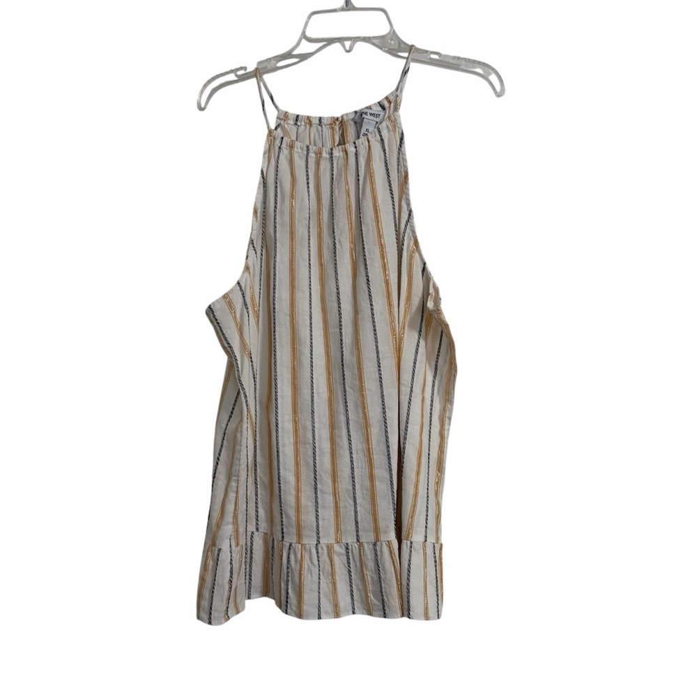 Women's Nine West High Neck Peplum Tank - XL